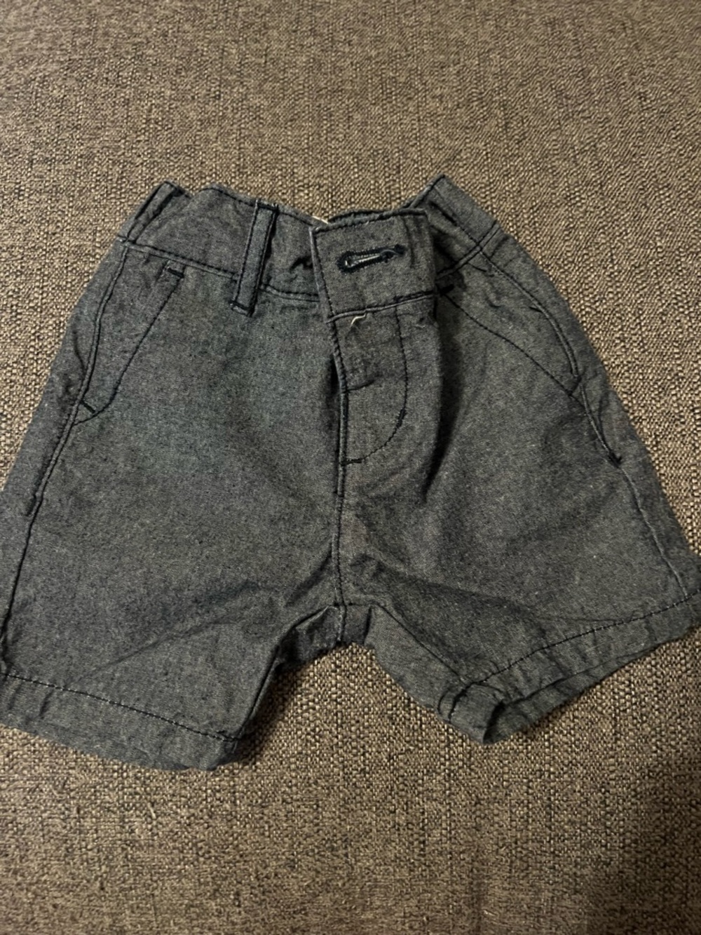 Hope and Henry Baby Blue/Grey Chambray Shorts 3-6